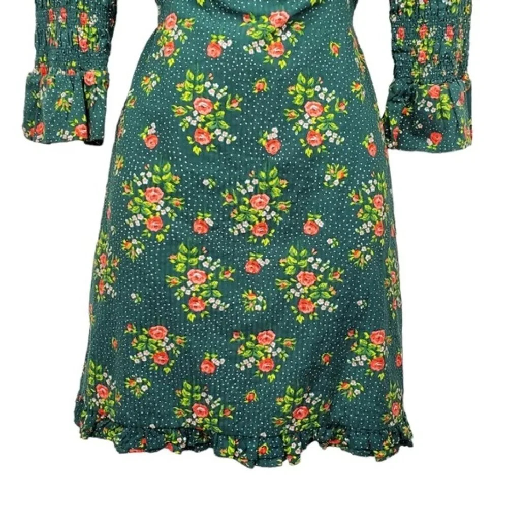 Urban Outfitters Womens Laura Ashley Maisy Puff Sleeve Floral Mini Dress Size S